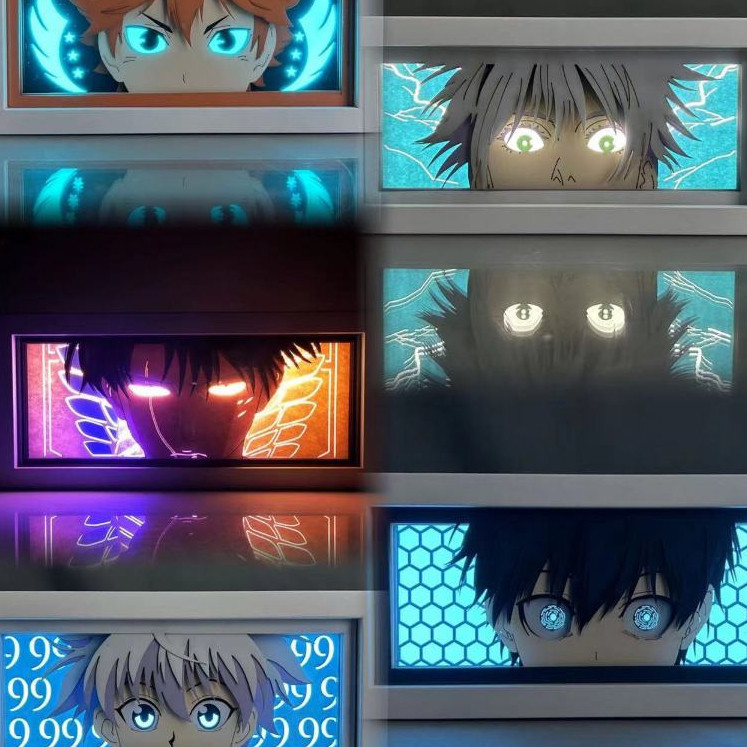 台灣出貨免運 咒術迴戰 藍色監獄 進擊的巨人 排球少年 獵人 紙雕燈 小夜燈 桌面裝飾燈 動漫周邊燈牌 氛圍燈 擺件燈