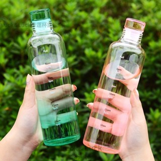 小紅書衕款水壺 時間刻度玻璃杯 高顔值大容量水杯 學生禮品杯子 環保杯 耐高溫水壺
