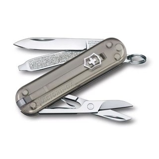 【Victorinox 瑞士維氏】瑞士刀 CLASSIC SD 小型袋裝刀 7用刀 58mm-透灰(0.6223.T31G) 墊腳石購物網