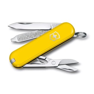 【Victorinox 瑞士維氏】瑞士刀CLASSIC SD 小型袋裝刀 7用刀 58mm-黃(0.6223.8G) 墊腳石購物網