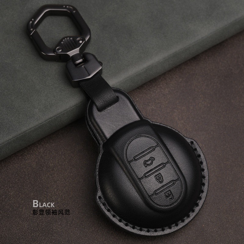 艾❤尚百貨精品 適用於寶馬MINI鑰匙套 mini cooper專用 高檔真皮鑰匙殼 迷你汽車鑰匙包