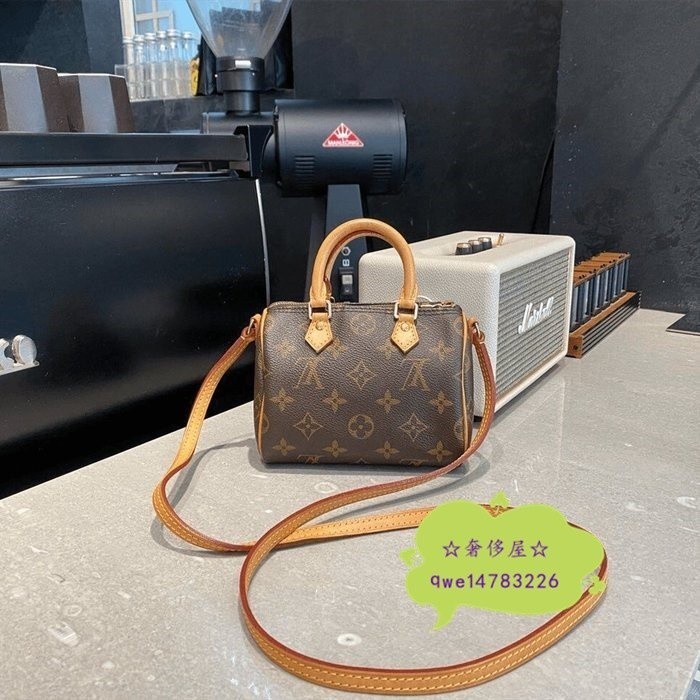 二手精品 LV 路易威登 Monogram Nano Speedy 迷你 枕頭包 單肩包 M61252