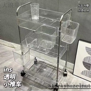 【不鏽鋼+亞剋力】置物手推車 置物籃推車 工具車 美容車 廚房推車 收納推車 廚房收納架 層架推車 分層收納 手推滾輪