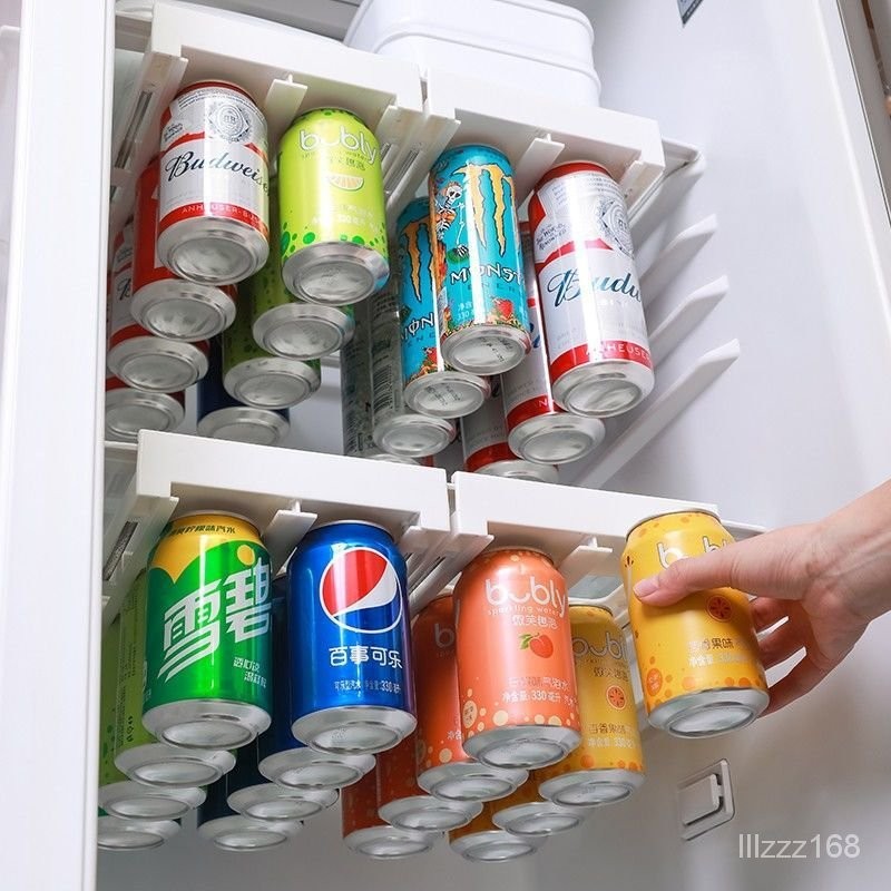 免運 冰箱飲料收納神器 懸掛式啤酒架子託架 置物架 可樂易拉罐飲料分隔架 冰箱懸掛置物架