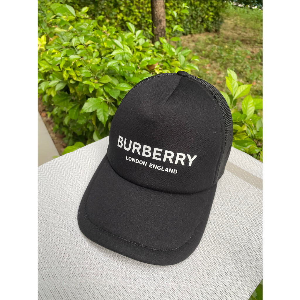 二手精品 巴寶莉 Burberry Unisex Street Cap 黑色 帽子 棒球帽 可調節尺寸 8019216
