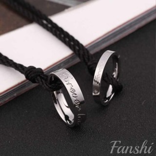Fanshi｜鈦鋼項鍊｜韓版情侶戒指項鍊一對男女掛墜鈦鋼個性刻字定製閨蜜吊墜頸鍊男生項鍊 古巴項鍊 項鍊男 吊墜 不褪色