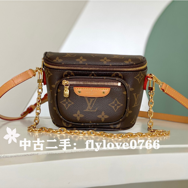 精品 LOUIS VUITTON 路易威登 Mini Bumbag 老花腰包/肩背包/斜跨包/鏈條包 M82335