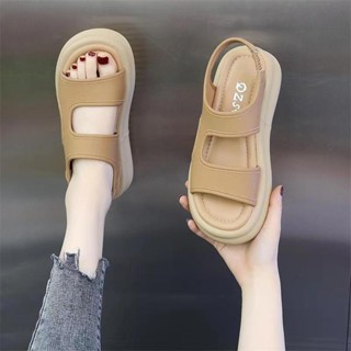 [🚀大尺碼🚀涼鞋 女✨】真皮 厚底 涼鞋 女 2024年新款 夏季百搭 外穿 羅馬沙灘鞋 軟底防滑女涼鞋