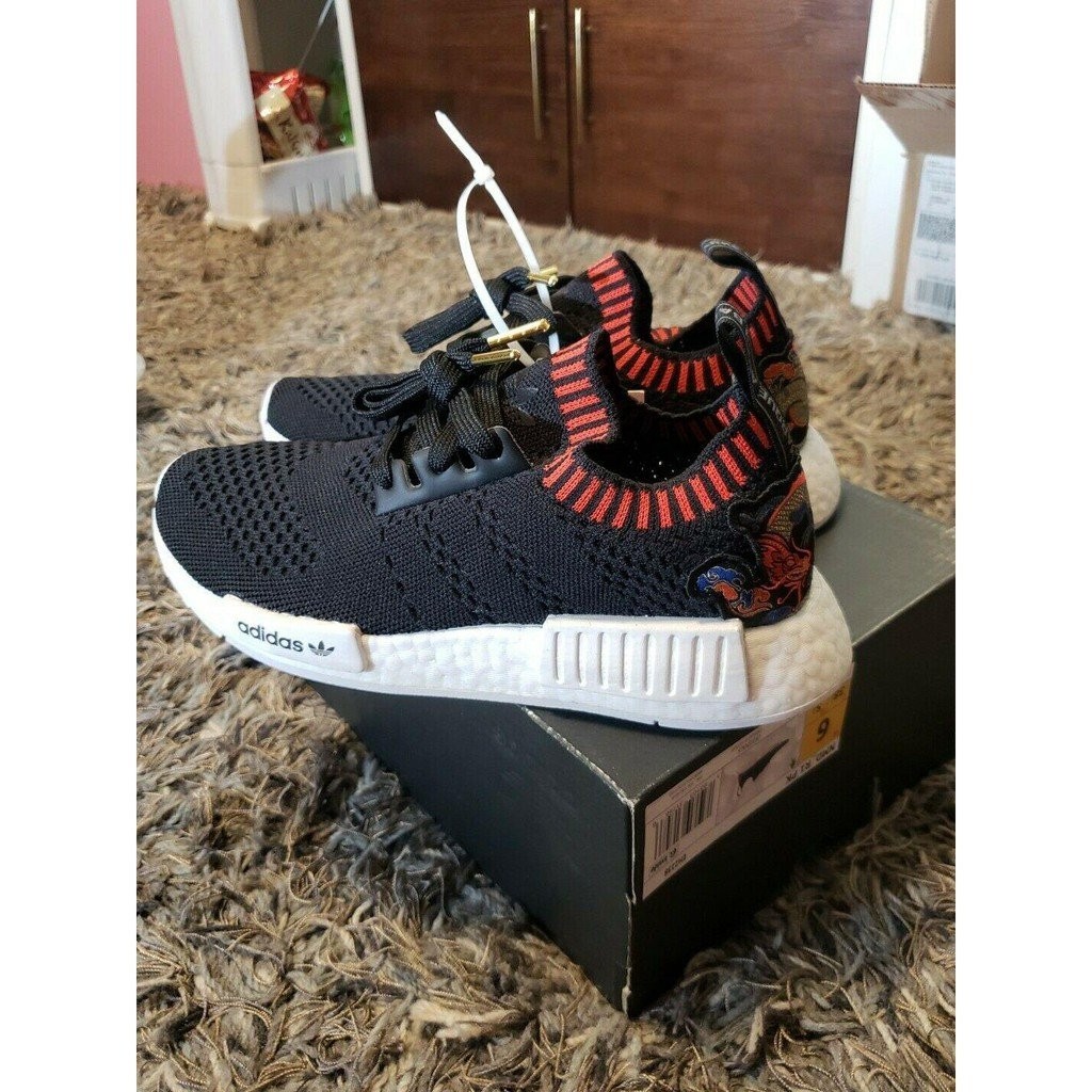 Adidas Nmd R1 PK Dragon 黑紅 繡龍 襪套 休閒鞋 EH2238