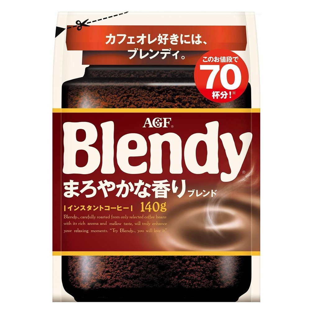 直接從日本 AGF Blendy Mellow Aroma Blend Bag 140g [ 即溶咖啡 ] [ 水溶咖啡