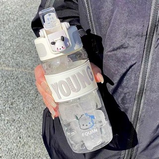 大容量水壺 運動水壺 可愛水壺 健身水壺 隨行杯 高顏值tritan水杯帕恰狗帶吸管杯子女生便攜防摔耐高溫運