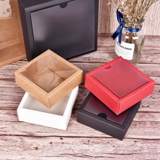 好康熱賣 空盒 手工皁紙盒 氣墊透明蓋包裝盒 正方形磨砂小盒 盒子定做