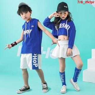 大麥熱銷🎈🎈2021新款女童爵士舞服裝兒童街舞舞蹈嘻哈韓版jazz露臍幼兒短袖演出服