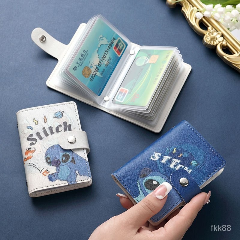 新款卡包女卡通史迪仔環保材質證件卡包防盜防磁多功能可愛包包 Q168