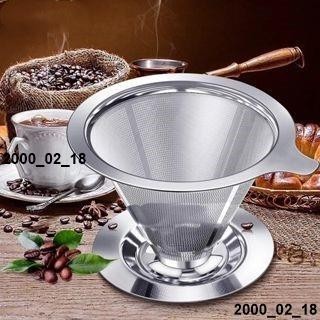 熱銷 316不鏽鋼咖啡過濾器 手衝咖啡壺配件 不鏽鋼濾網 滴漏式便攜卡誒過濾器 免濾紙 800目超細加密咖啡漏斗