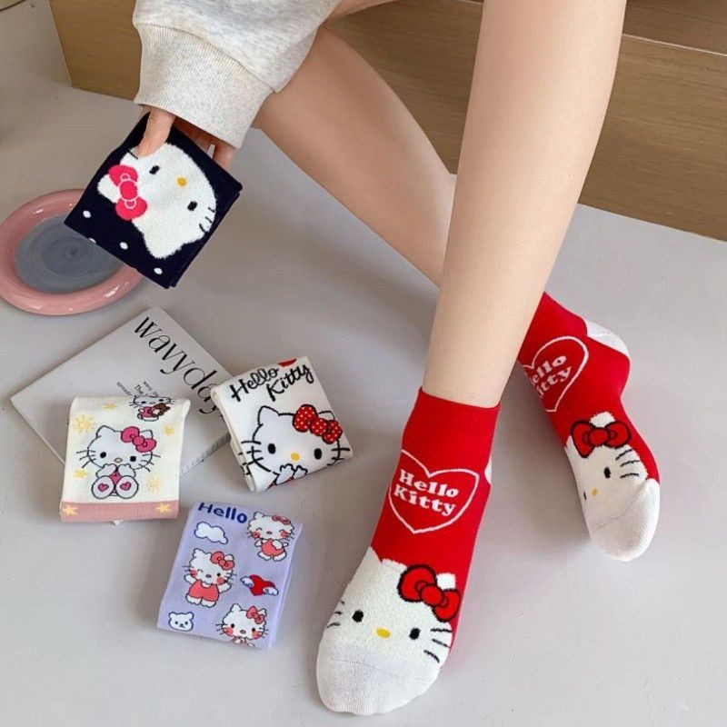 韓版襪 流行襪 可愛襪🎀 kt貓卡通襪子女kitty凱蒂貓襪子可愛網紅爆款淺口低幫短襪