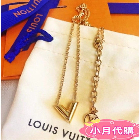 LV 路易威登 ESSENTIAL V字項鏈 鎖骨鏈 吊墜 M61083 金色/銀色 項鍊 女款 實拍