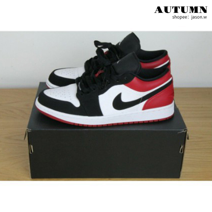 特價款 Nike Air Jordan 1 Low Black Toe 男 黑腳趾 白紅 低筒 553558-116
