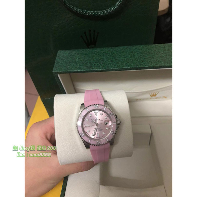 開手錶 Rolex 勞力士 潛航者型系列 116610LV 女生腕錶 粉水鬼 自動機械錶 粉盤腕表