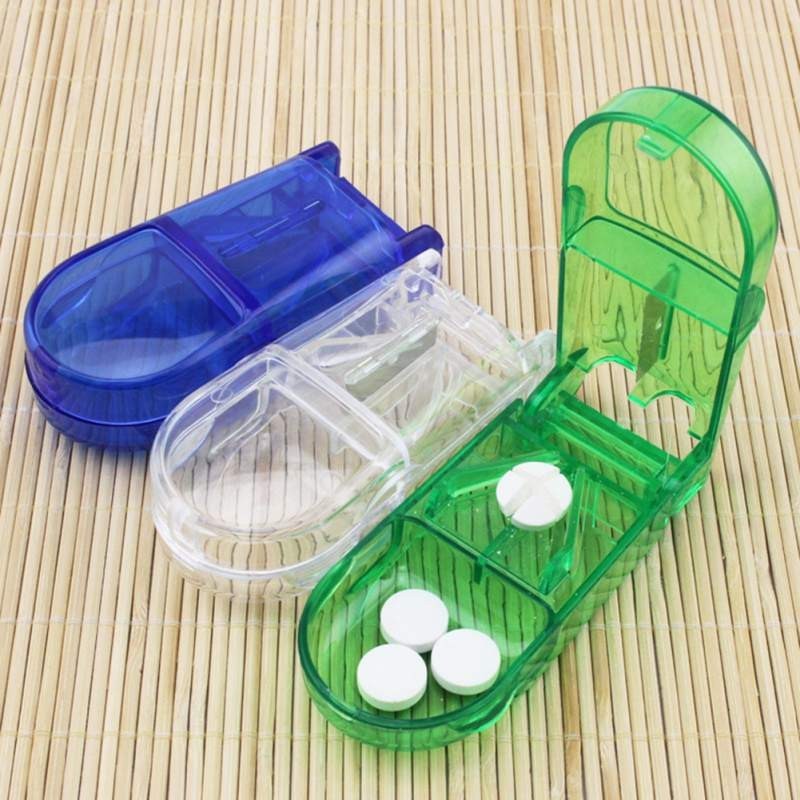 [豐姿]✨環保切片藥盒 可擕式藥盒 PS塑膠藥盒 藥丸切割器半貯存室藥盒藥片分壓器