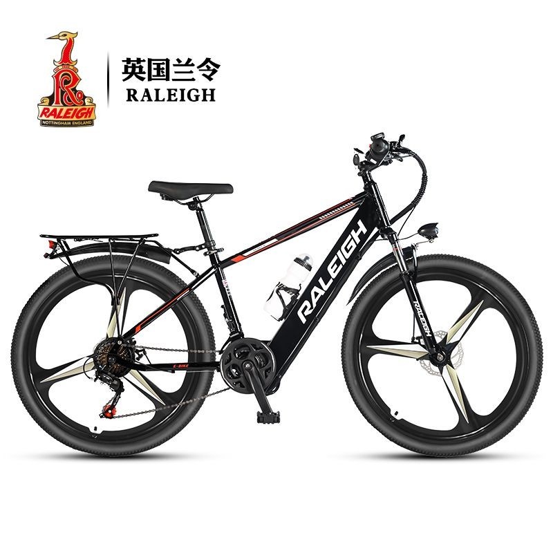 【詢價咨詢客服】RALEIGH/蘭令26寸鋰電電動自行車21速男女內置電池電動山地車