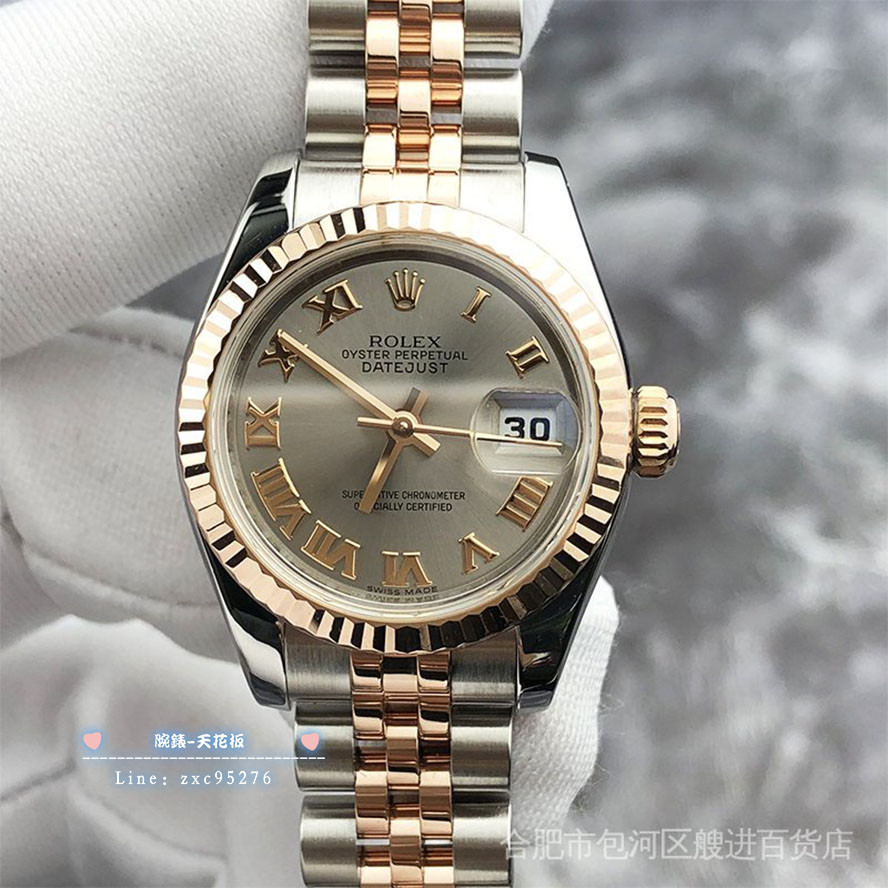 勞力士 Rolex 女裝日誌179171羅馬刻度三角坑紋圈自動機械手腕錶 潮流 時尚 休閒 商務 經典 手腕錶腕錶