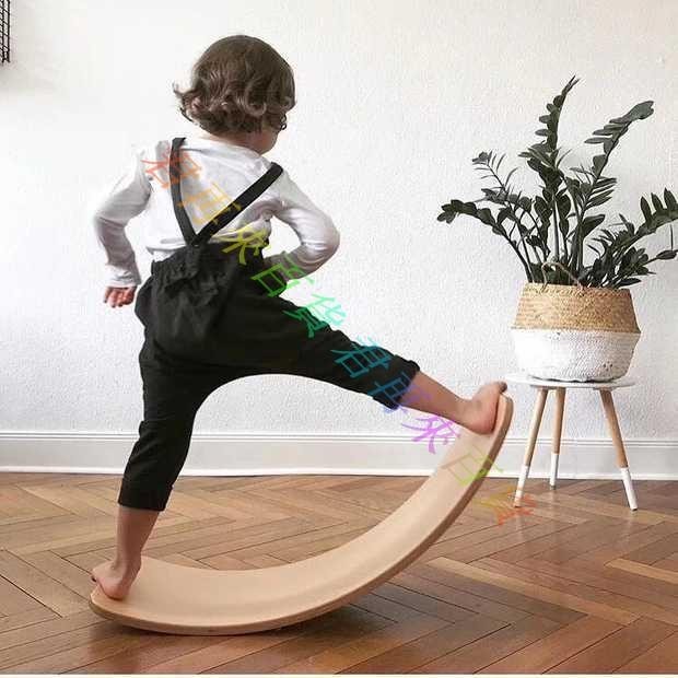 可開發票*木制蹺蹺板室內兒童感統訓練專用板運動家用可坐-君再來