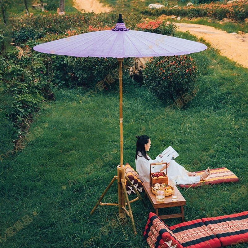 可開發票🌀泰國古風中式大傘油紙傘花園防雨一樓小院遮陽傘戶外庭院擺攤雨傘🏝️Amy家優品