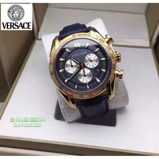 Versace手錶 凡賽斯男錶經典熱銷款金殼瑞士原裝機 真皮帶男士腕錶情侶錶商務休閒高檔男錶