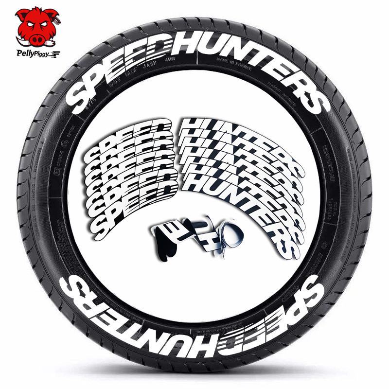 輪胎貼紙字母 汽車摩託車輪胎裝飾連體款式顔色多選SPEED速度獵人三維大師