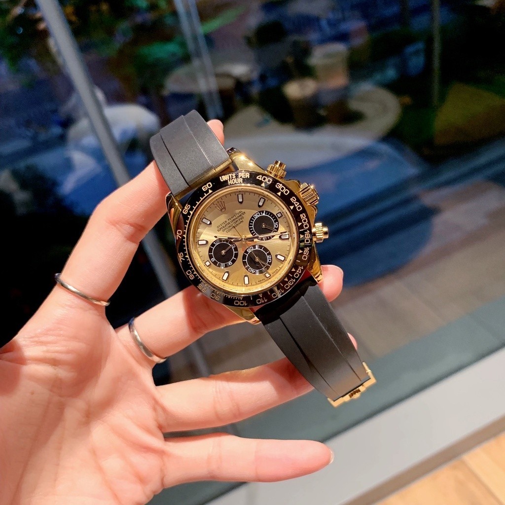 Rolex實照勞力士 宇宙機型迪通拿116508系列腕錶 爆款 三眼計時錶 石英錶 矽膠錶帶 時尚 百搭 男士手錶