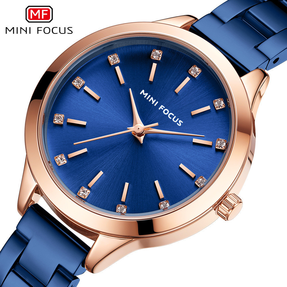 MINI FOCUS品牌女錶 輕奢鑲鑽女手錶簡約鋼帶防水女士手錶MF0367L
