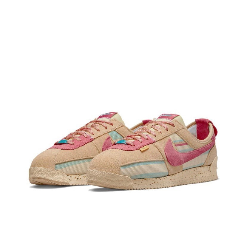 Union x Nike Cortez 織物 減震透氣 男女同款 低筒 跑步鞋 棕粉色 DR1413-200