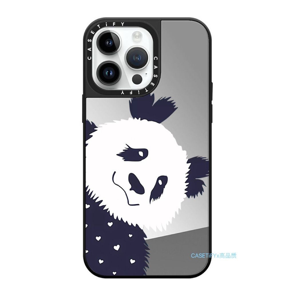 官官 同款正版CASETiFY聯名任嘉倫同款熊貓胖達iPhone15Promax鏡面手機殼蘋果14