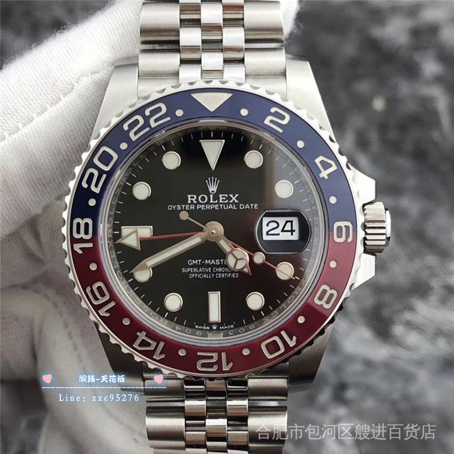 勞力士 現貨Rolex 1：1格林尼治M126710紅藍百事圈五珠鏈GMT兩地時機械手腕錶男 潮流 時尚 休閒 商