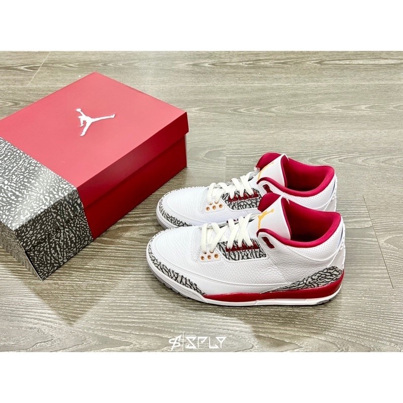 【代購】Air Jordan 3 Cardinal Red 白紅 爆裂紋 CT8532-126