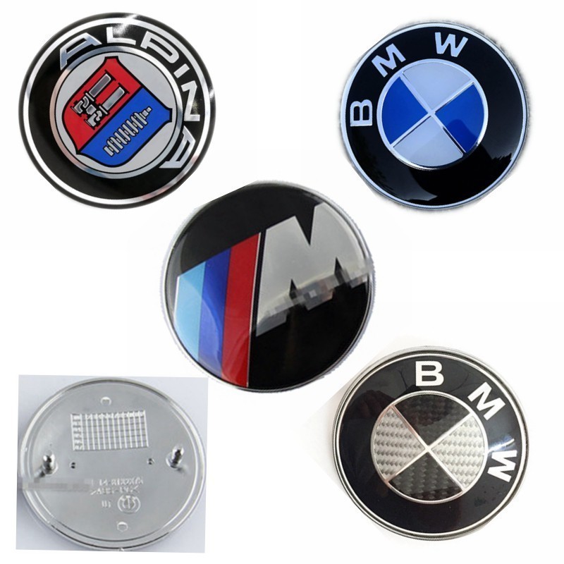 適用於2個前後標 BMW宝马 82mm 74mm機蓋標車尾標logo M標 碳纖維引擎蓋標 藍白黑白