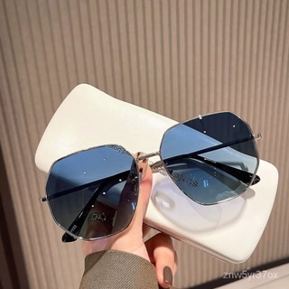 ✨平價眼鏡✨透明藍色偏光太陽鏡男士多邊形金屬開車墨鏡韓版潮海邊旅行眼鏡女 NY6E