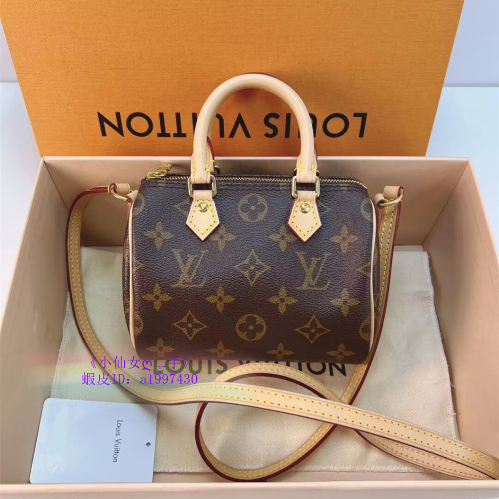 LV 路易威登 NANO SPEEDY 經典老花 手提包 單肩包 斜挎包 M61252 迷你 枕頭包