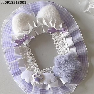 手作咕卡套 小卡卡套 ins風蕾絲咕卡套紫色貓爪貓耳天使翅膀原創diy手工咕卡套成品 kpop追星卡套 4寸 B8 卡套