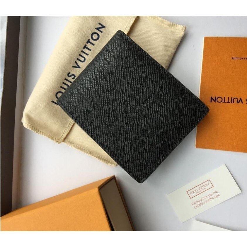 二手 Louis Vuitton LV路易威登MULTIPLE系列粒紋男士皮革短款皮夾錢包M30531