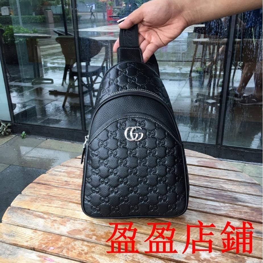 嘉盈二手/GUCCI/古馳男士胸包 男包側背包 休閑胸包單肩包 肩背包 腰包 斜背包獨家新款32333