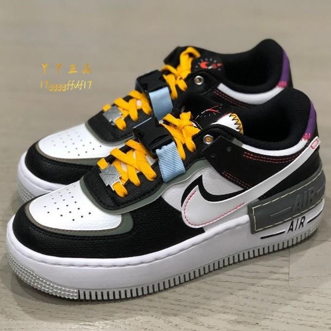 韓國代購 Nike Air Force 1 "Shadow” 雙鉤 黑白 休閒鞋 板鞋 DC2542-001