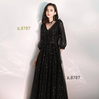 免運⭐女士黑色星空宴會晚禮服 年會主持人修身晚宴服 慈善晚會化妝舞會連身裙 日常約會洋裝 訂婚宴紅色晚禮服 喜宴媽媽裙