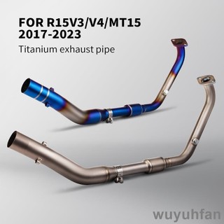 YAMAHA R15M/R15V3/R15V4/XSR155/MT15正鈦合金前段排氣管帶觸媒/催化器
