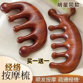 【臺灣熱賣🔥】多功能按摩梳 魚型按摩梳 經絡按摩梳 檀木按摩梳 頭皮原木梳 眼部按摩器 鼻子按摩器 頭皮經絡梳