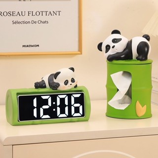心選優品 🧡時鐘 鬧鐘 家居裝飾 房間擺飾 玄關擺件 熊貓電子時鍾擺臺 創意鬧鐘 電子鬧鐘 兒童節禮物