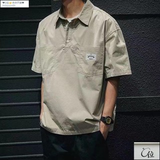 C位【年度新款】S-3XL 3色可選 polo衫短袖襯衫T恤男夏季新款寬鬆大尺碼男裝男士休閒襯衫/3/7Z