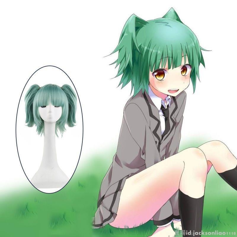 ♥♥動漫cos假發 暗殺教室茅野楓二次元雙馬尾短發cosplay假發