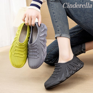 Cinderella 女士成人防滑短款低幫膠鞋防水雨靴男時尚外穿水靴防水鞋 雨靴雨靴女 雨鞋雨鞋 時尚雨鞋雨靴 防滑雨鞋
